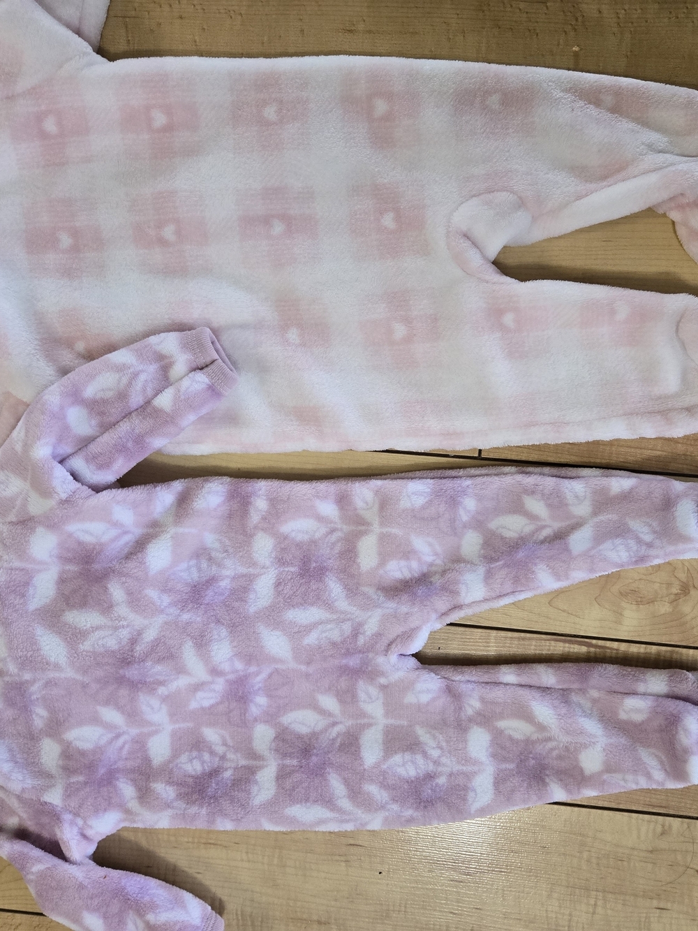 Baby Girls Soft Pink Plush Baby One-Piece Footie - Picture 2 of 5